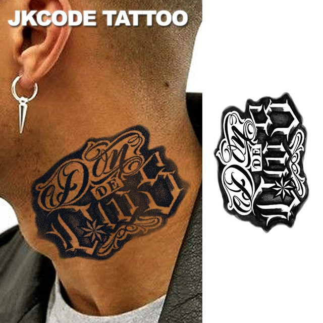 JKCODE TATTOO Semi-Permanent-Tattoo, Graffiti-Text, wasserfest - Bild 1