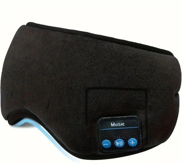 Binchi Health Electronics Bluetooth Musik Schlafmaske Schwarz – Verdunkelnde und atmungsaktive 3D Smart Schlafmaske für Yoga und Entspannung - Bild 1