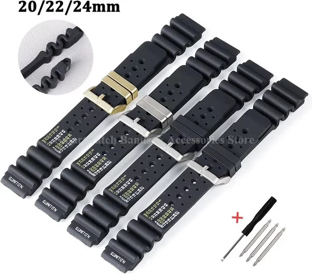 ND Limits Uhrenarmband Silikonkautschuk, Schwarz, Unisex - Bild 1