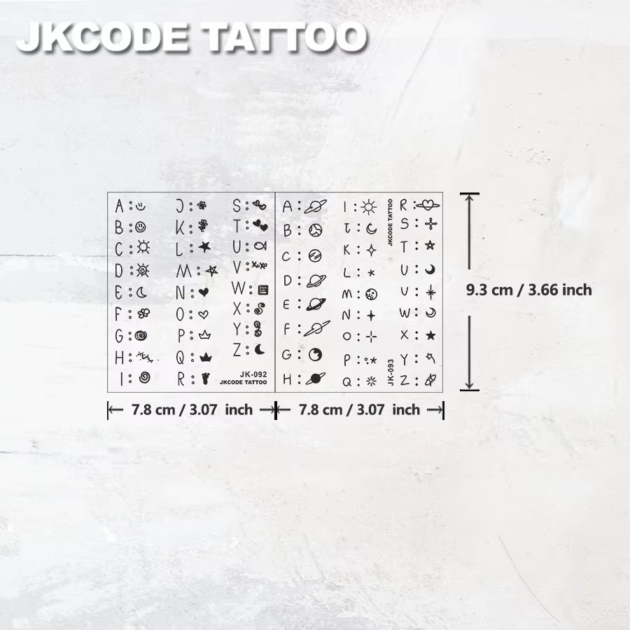 JKCODE TATTOO Finger-Tattoos, Buchstaben-Aufkleber, Damen - Bild 4
