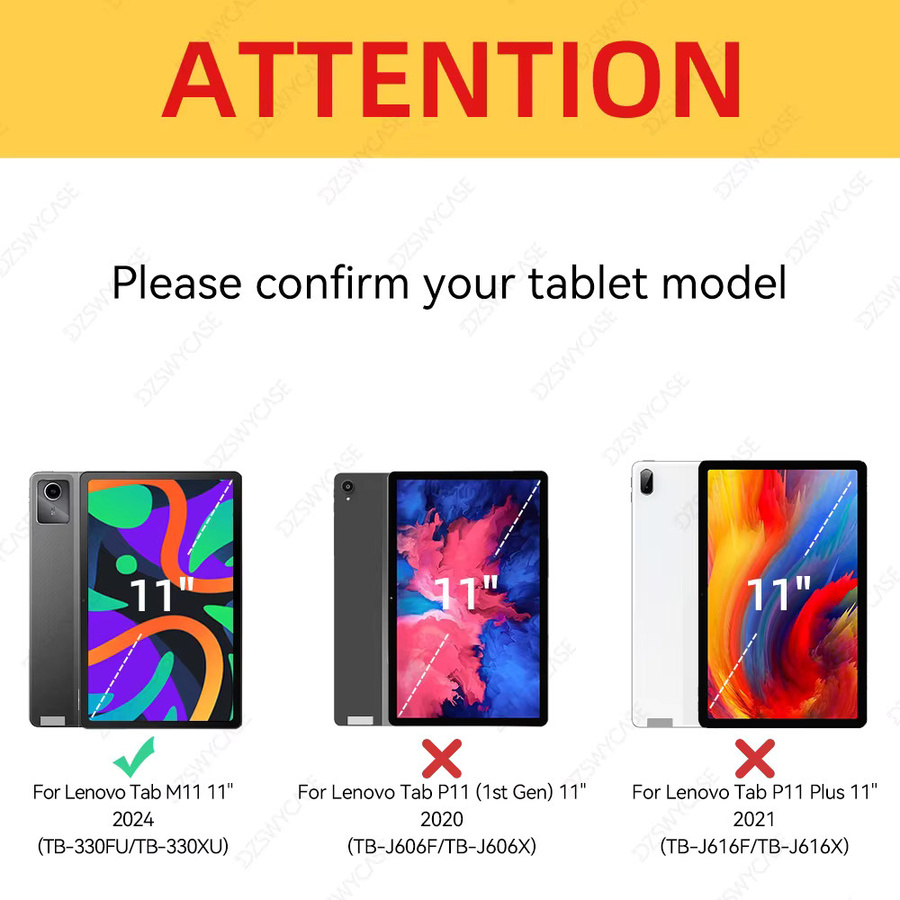 Transparente Schutzhülle für Lenovo Tab M11 11 Zoll 2024 mit Stifthalter und dreifach faltbarem Ständerfunktion - Bild 2