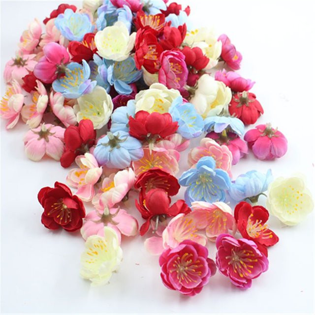 Künstliche Sakura und Pflaumenblüten von XIAOYINMO in Rot und Mehrfarbig für Hochzeiten, Garten und DIY-Dekoration - Bild 1