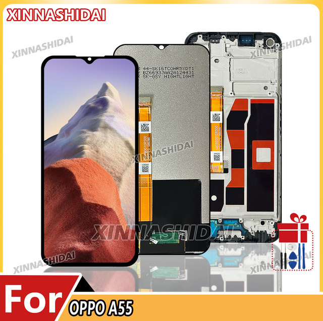 Oppo A55 LCD Display Bildschirm mit Touch Panel Digitizer AAA in Schwarz - Bild 1