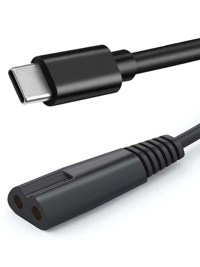 USB Typ-C Ladegerät Kabel für Braun Rasierer und Trimmer der Serien 1, 3, 5, 7 und 9 in Schwarz - Bild 3