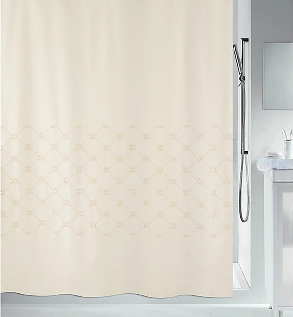 Spirella Duschvorhang Trento Beige aus Baumwoll-Polyester-Mischung, Breite: 180 cm, Höhe: 200 cm - Bild 1