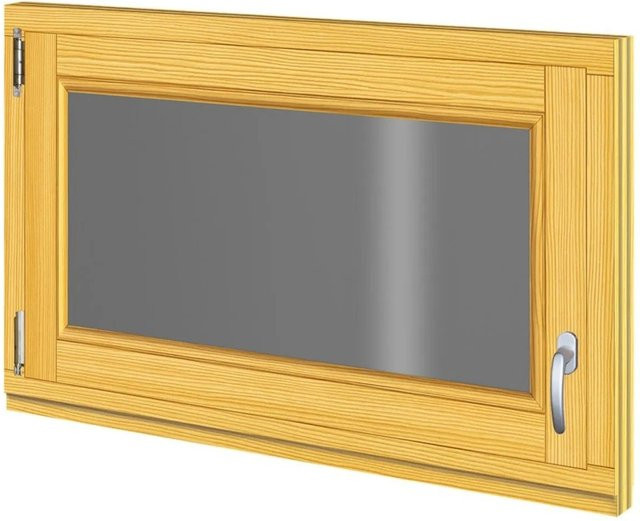Roro Holzfenster Fichte braun mit Dreh-Kipp-Funktion B: 98 cm, H: 58 cm - Bild 1