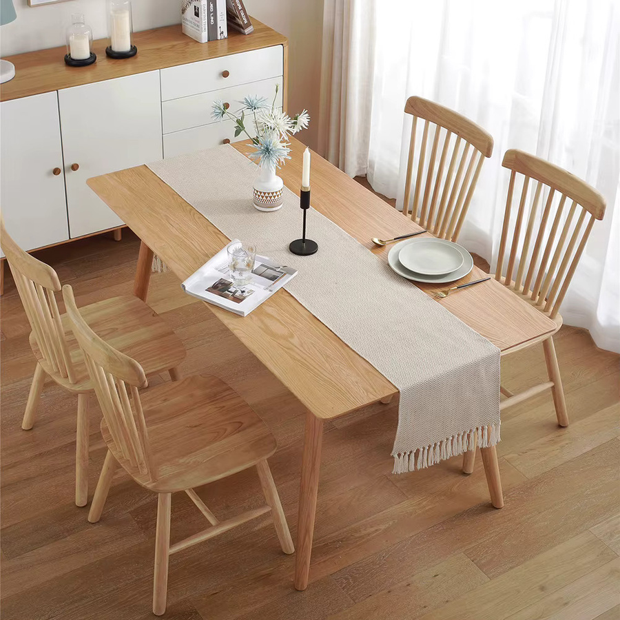 Vintage Tischläufer aus Baumwolle und Leinen in Beige, rechteckig, B/T/H: 160 x 33 cm - Bild 2