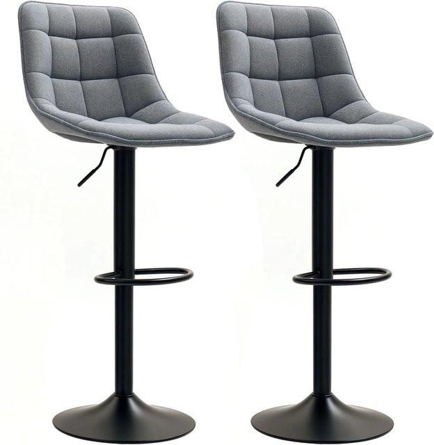 HOMCOM Barhocker aus Polyester in Dunkelgrau mit 360 Grad Drehsitz, B/T/H: 47 x 53 x 96-117 cm - Bild 1