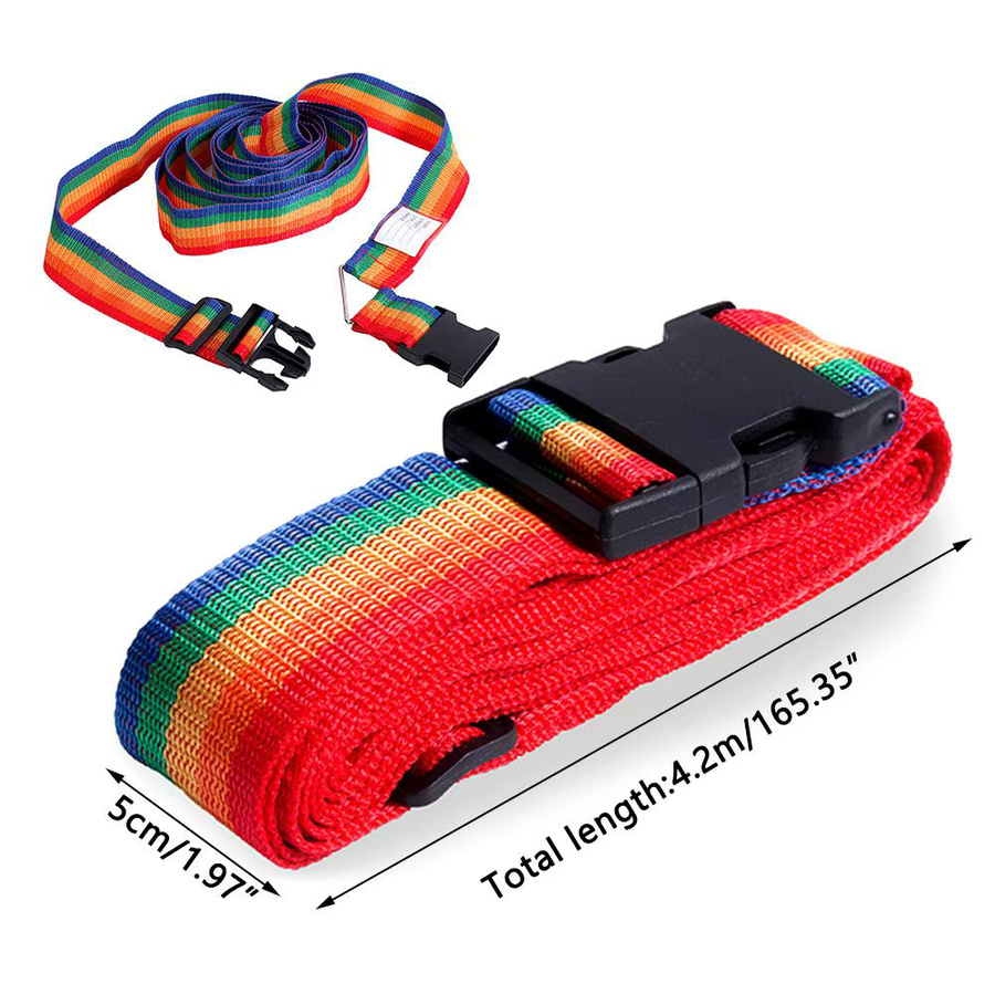 Anti-Lost Gepäckgurte mit Namensaufkleber für Reisekoffer in Blau und Multicolour - Bild 3