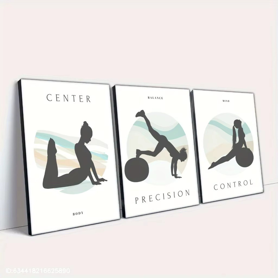Potdemiel Wanddekoration Set aus 3 ungerahmten Leinwandbildern im modernen abstrakten Weltraum-Stil, Mehrfarbig - Bild 1