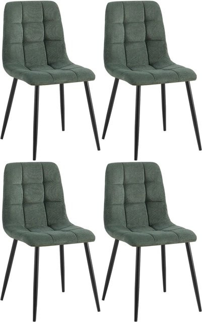 4er Set Esszimmerstühle DELUKE FIGAD in Grün mit Cord-Bezug, B/T/H: 45 x 55 x 84 cm - Bild 1