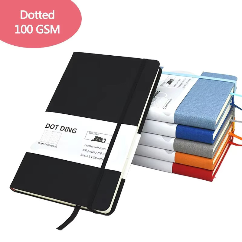 A5 Notizbuch mit gepunktetem Papier und Softcover in Schwarz, 160 Seiten - Bild 2