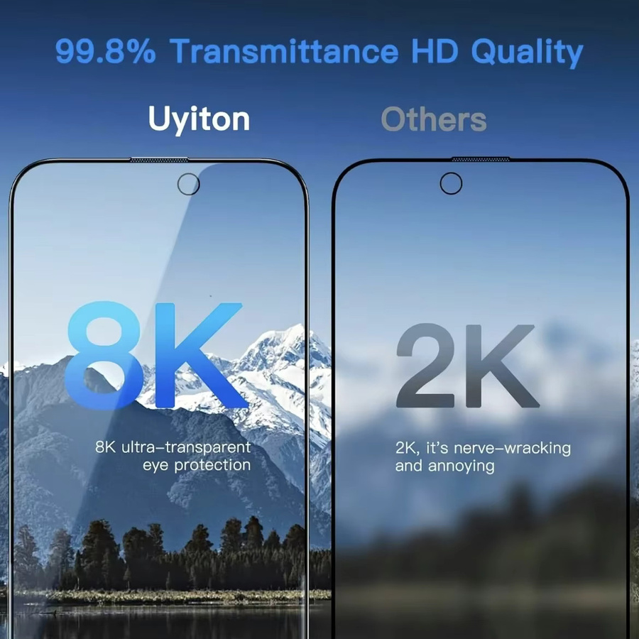 5 Stück gehärtetes Schutzglas für Apple iPhone mit Blaulichtfilter, passend für Modelle iPhone 17, 16, 16e, 15 Pro Max, 14 Plus, 13, 12 Mini, 11, XR, XS, transparent - Bild 3
