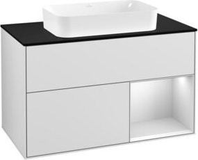 Villeroy & Boch Finion Waschtischunterschrank mit Abdeckplatte in Weiß lackiert, Breite: 100 cm, Tiefe: 60,3 cm - Bild 1