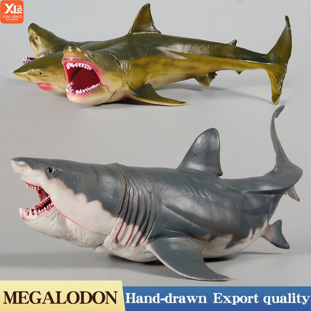 XIALIBAOMOWAN Marine Sea Overlord 3-köpfiger Hai Megalodon Great White Shark Actionfigur, Kunststoff - Bild 1
