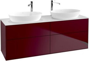 V&B Waschtischunterschrank Finion in Peony Matt mit Abdeckplatte in Weiß Matt, B/T/H: 160 x 50,1 x 50,1 cm - Bild 1