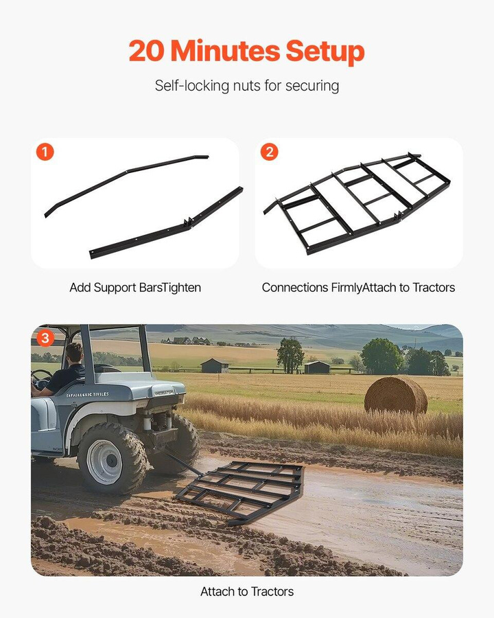 Buying Solutions MB Ziehstriegel 84 aus Stahl für ATV und UTV zur Schotterplanung - Bild 4
