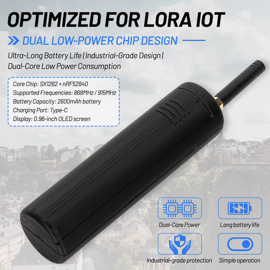SR1 Meshtastic Device Lora Node Radio Repeater mit Seeed Studio XIAO SX1262 NRF52840 Modul, Schwarz, 2600 mAh - Bild 3