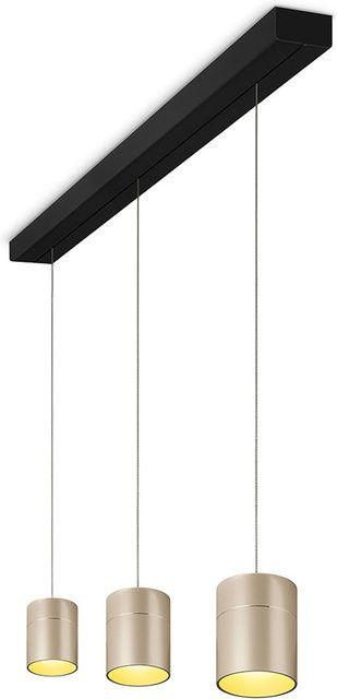 Oligo Tudor M LED-Pendelleuchte 3-flammig in Cashmere matt mit schwarzem Baldachin, Tunable White (2200K - 5000K) und unsichtbarer Höhenverstellung - Bild 1