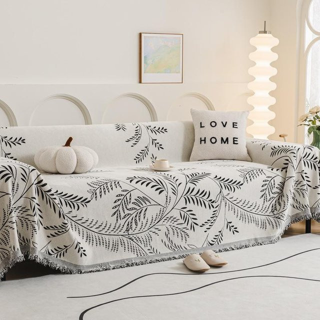 Universeller Chenille-Sofabezug mit floralem Design für alle Jahreszeiten, B/B: 180 x 130 cm - Bild 1