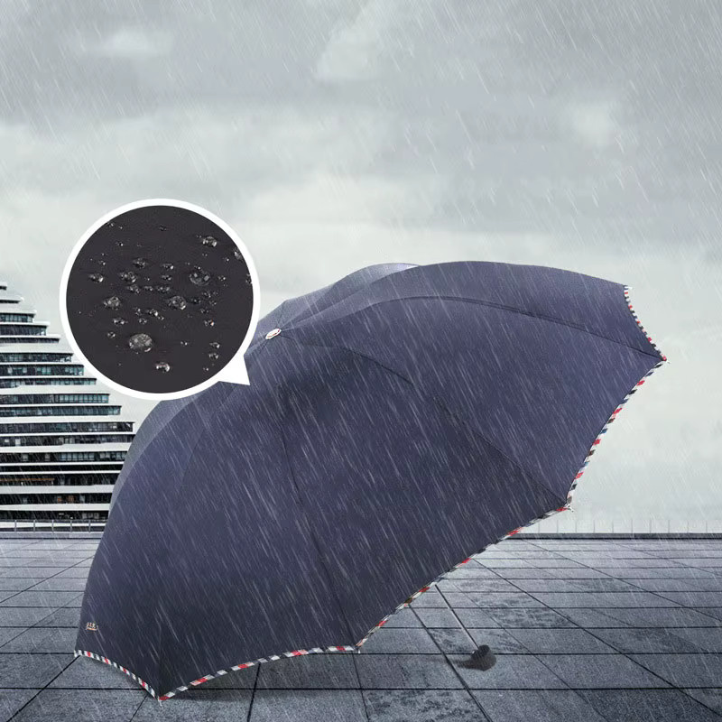 YUYU Faltbarer Doppelperson Regenschirm und Sonnenschirm in Schwarz und Blau - Bild 3