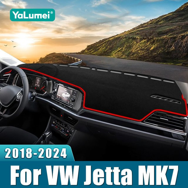 YaLumei Dashboard Sonnenschutz Abdeckung für Volkswagen VW Jetta MK7 A7, Schwarz, Anti-Rutsch Zubehör - Bild 1