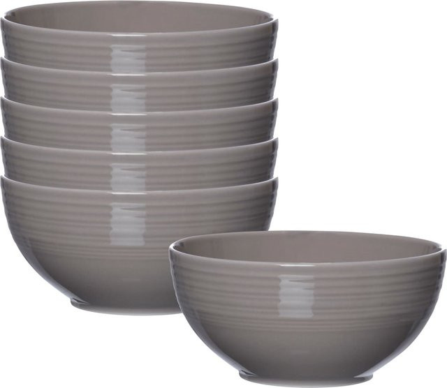 Ritzenhoff & Breker Müslischalen Levi aus Keramik, Grau, 6er Set, Durchmesser: 15 cm - Bild 1