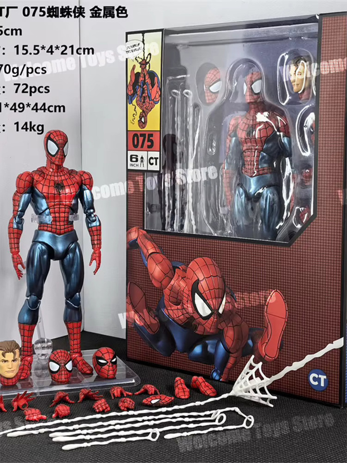 Bandai Mafex 075 Spiderman The Amazing Spider-Man Comic Version Actionfigur - Bild 3