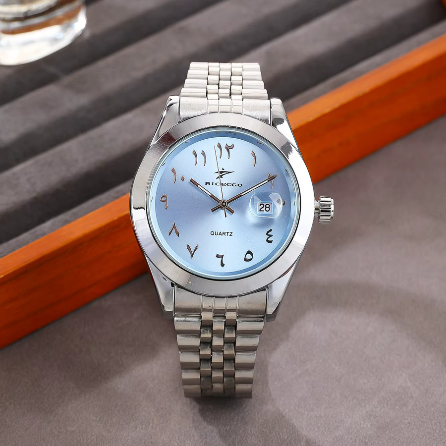 RICECGO Armbanduhr Edelstahl, Datum, Analoguhr, Herren, Grau - Bild 3
