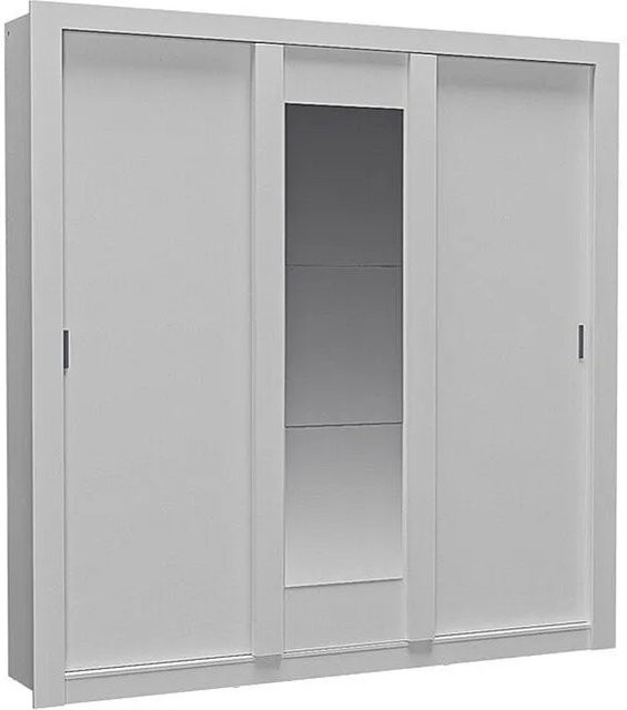 Vente-unique Kleiderschrank Roxane Weiß mit Schiebetüren und Spiegel, B: 220 cm, H: 219 cm, T: 52 cm - Bild 1