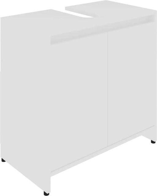 vidaXL Badezimmerschrank Weiß aus Holzwerkstoff B/T/H: 60 x 33 x 61 cm - Bild 1