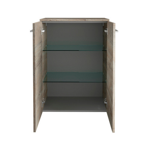 Fackelmann Doppel-Midischrank B.Style für das Badezimmer in Eiche braun, B/T/H: 60,2 x 32 x 82,6 cm - Bild 2
