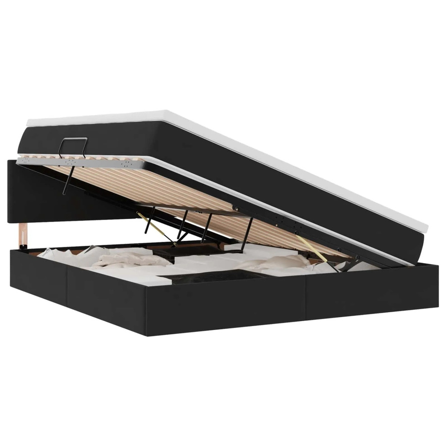 vidaXL Bett mit Stauraum und LED in Schwarz aus Samt, B/T/H: 160 x 200 x 204 cm - Bild 2