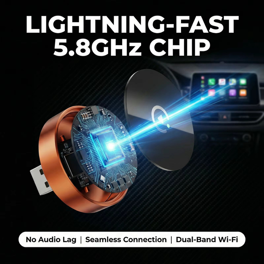 Spedal Kabelloser CarPlay und Android Auto Adapter mit USB-C Anschluss zur Konvertierung von kabelgebunden auf kabellos - Bild 3