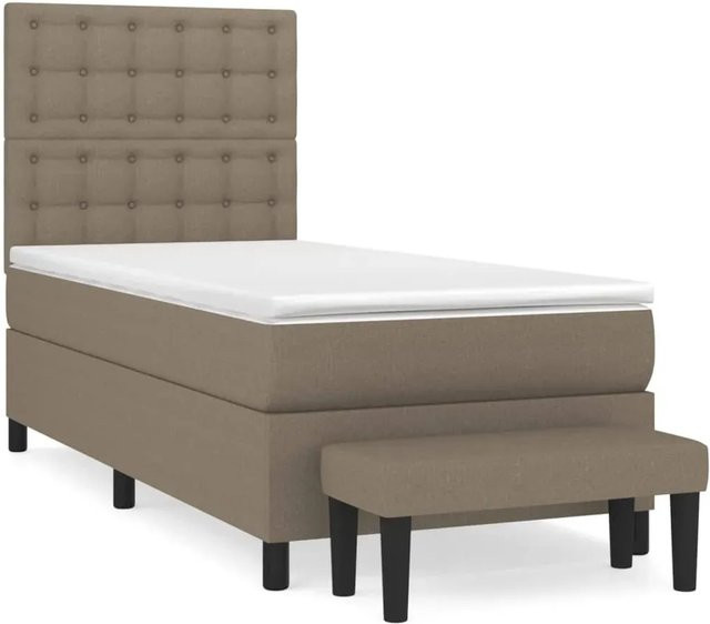 vidaXL Boxspringbett mit Matratze Hybrid-Design in Taupe, B/T: 90 x 200 cm - Bild 1