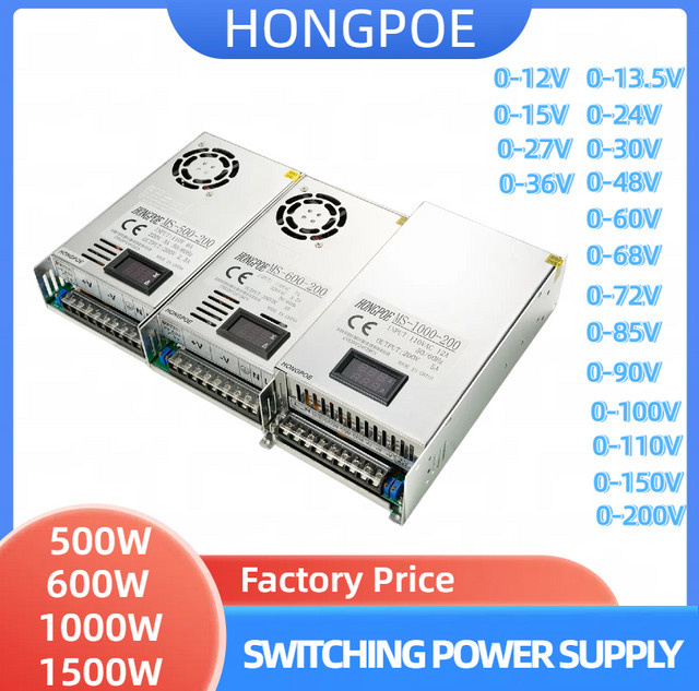 HONGPOE Einstellbares Netzteil mit Digitalanzeige bis 200 V und 1500 W - Bild 1