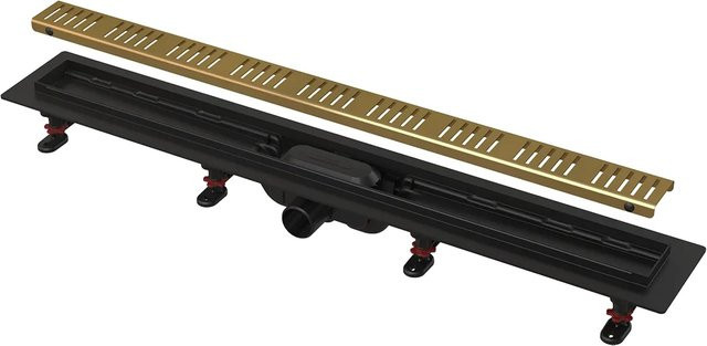 Alcadrain Duschrinne mit Rand für perforierten Rost aus Messing, Länge: 750 mm - Bild 1