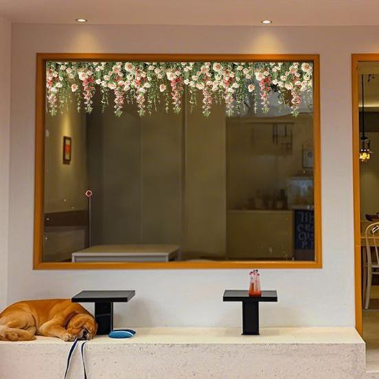 Wasserdichter Fensteraufkleber mit Rosenranken-Design aus PVC in Multicolor - Bild 2