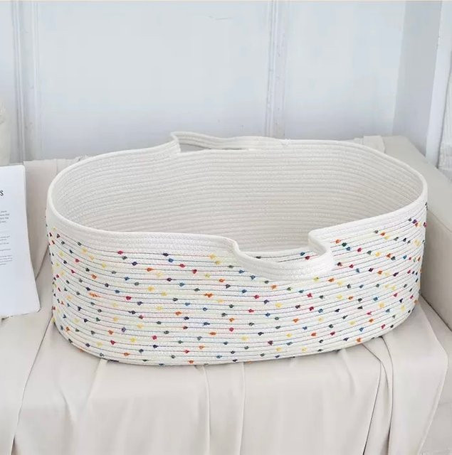 NPK Reborn-Puppenzubehör, Babypuppenkorb, Weiß, Plüsch / Textil - Bild 1