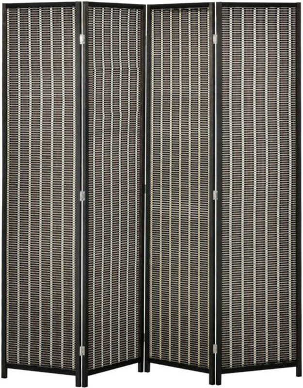 Homcom Paravent 4-teilig aus Bambus als Raumteiler und Sichtschutz, Braun, B/H: 180 x 180 cm - Bild 1