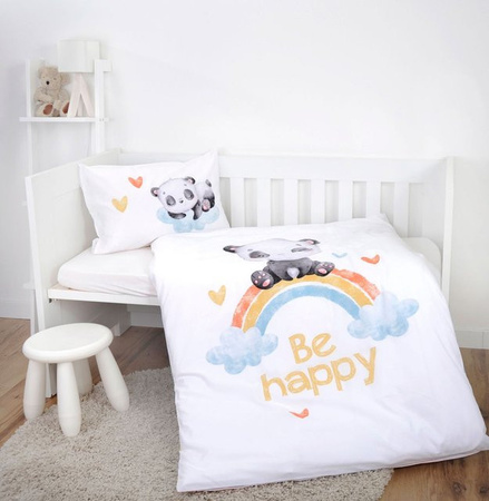 Herding Regenbogen Panda Bettwäsche aus Baumwolle, Mehrfarbig, Reversible, B/H: 40 x 60 cm und 100 x 135 cm