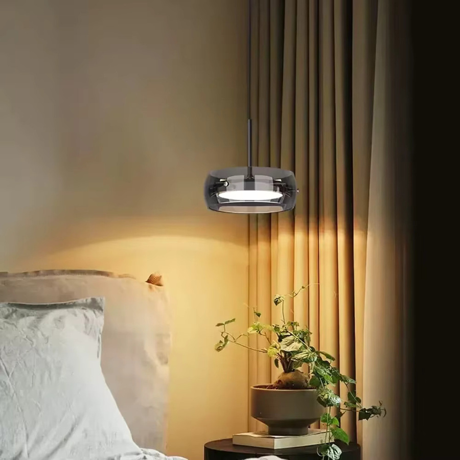 CETANT LED Glas-Pendelleuchte in Transparent, moderne Ring-Pendelleuchte mit warmweißem Licht für Wohnzimmer und Schlafzimmer - Bild 2