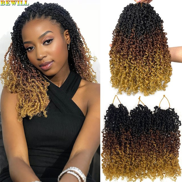 Yanky Twists Häkelhaar Passion Twist, 8-12 Zoll, Ombre Braun, 3 Töne - Bild 1