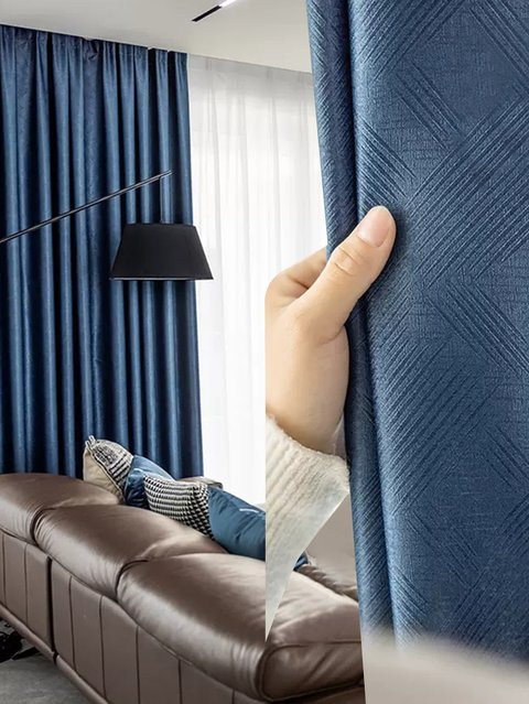 CENTURyMiG Vorhang in Blau, blickdicht und thermoisolierend, modern aus Polyester - Bild 1