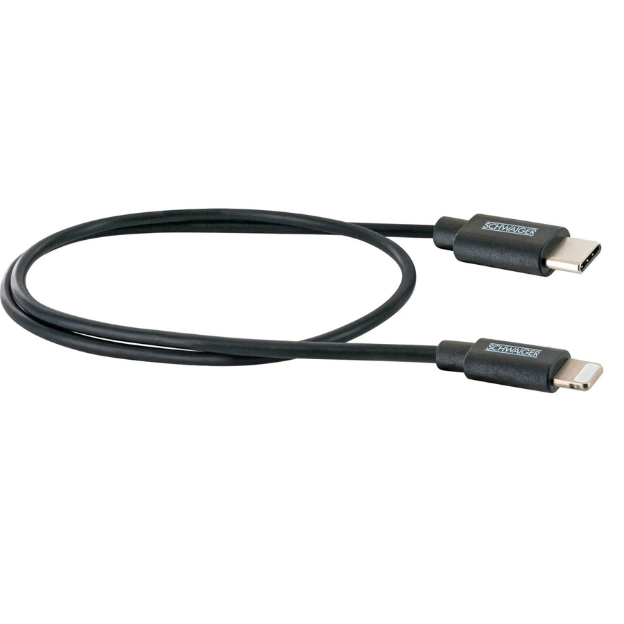 Schwaiger Apple Lightning Sync und Ladekabel mit USB-C in Schwarz, 0,5 m - Bild 2
