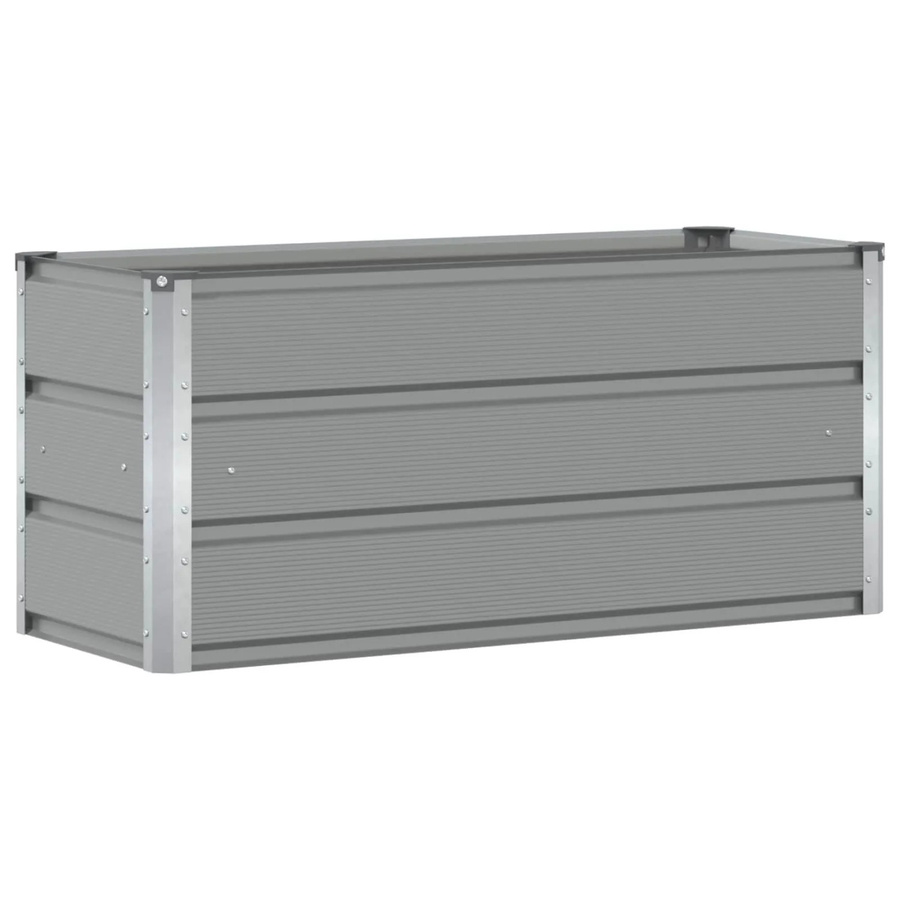 vidaXL Pflanzkübel aus Stahl in Hellgrau im industriellen Look, B/T/H: 100 x 40 x 45 cm - Bild 2