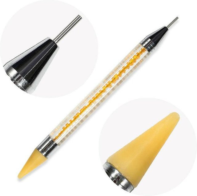 NATAWA Nail Art Weißer Wachsstift mit Doppelkopf, gelb, Unisex - Bild 1