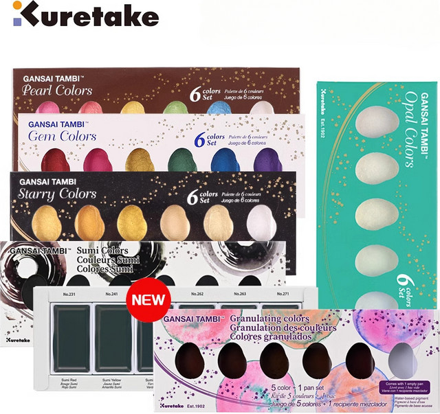 Kuretake Gansai Tambi Granulating Aquarellfarben-Set in Multicolour für Kalligraphie und Illustrationen - Bild 1