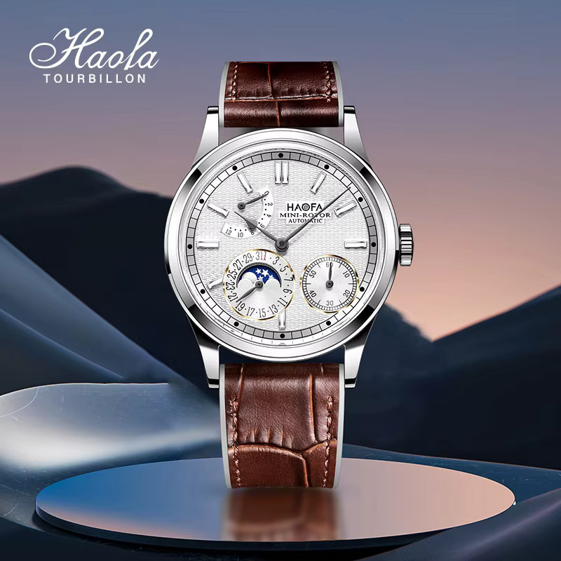 Haofa Armbanduhr Automatik, Mondphase, Datum, Saphirglas, Herren - Bild 5