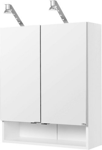 HELD MÖBEL Spiegelschrank Rallye, 2-türig mit LED-Beleuchtung und Regalen, Weiss, B: 60 cm, H: 71 cm, T: 20 cm - Bild 1